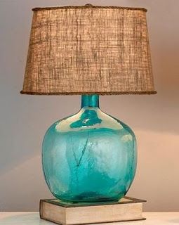 Salt Marsh Cottage: Coastal Lamp DIY Blue Glass Lamp, Coastal Lamp, Deco Marine, Cottage Rugs, Coastal Farmhouse Decor, Nautical Bedroom, Cottage Coastal, Lamp Diy, Salt Marsh