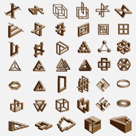 Impossible Objects, Impossible Shapes, Drawing Software, Illusion Drawings, Isometric Drawing, Geometric 3d, Visual Illusion, Cube Design, Geometry Art