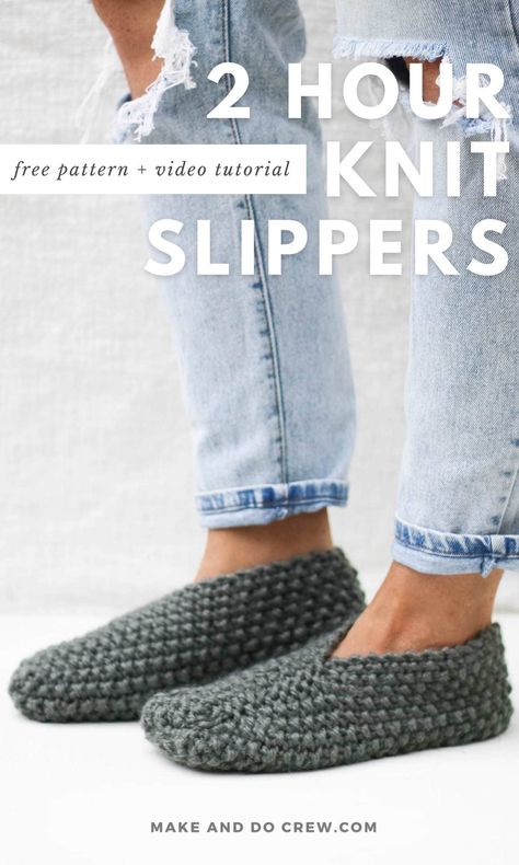 Knit Slippers Pattern, Crochet Patterns Step By Step, Fun Things To Crochet, Sweaters Crochet, Free Knitting Patterns For Women, Knit Slippers Free Pattern, Wraps And Shawls, Make And Do Crew, Quick Crochet Projects