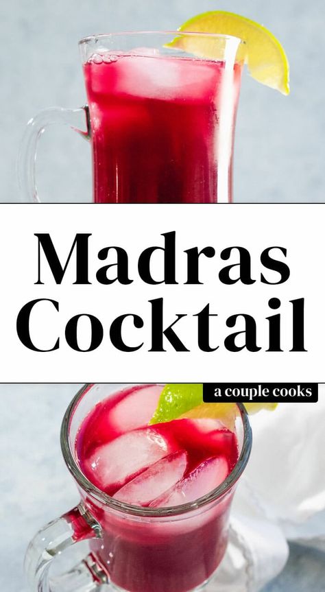 The Madras cocktail is a tangy and refreshing, starring vodka, cranberry and orange juice. Everyone should know how to make this quick and easy drink! #madras #cocktail #drink #entertaining #mixeddrink Madras Cocktail, Vodka Recipes Easy, Cocktail With Vodka, Orange Juice Cocktails, Cranberry Juice And Vodka, Orange Juice And Vodka, Vodka Cranberry, Unsweetened Cranberry Juice, Easy Mixed Drinks