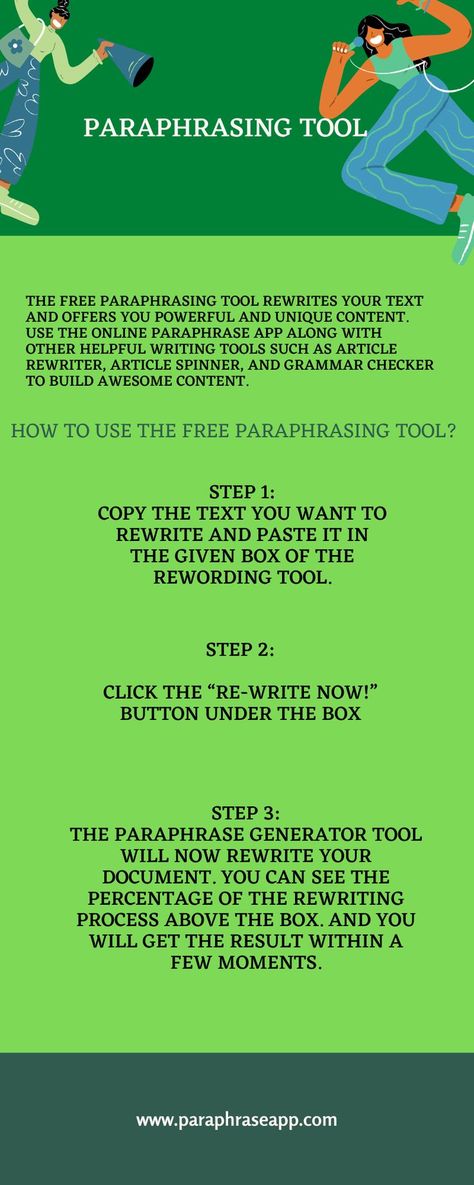 Use the Free Paraphrasing Tool to rework your text so that you have authentic and captivating content. Consider using the on-line paraphrase tool, as well as other helpful writing resources such as the article rewrite device, article spinner, and grammar checker. Everyone has a yearning for authentic materials. Using our easy-to-use, free paraphrasing tool, you can now quickly and simply obtain creative and convenient clothing. Plagiarism Checker, Grammar Check, School Essay, Suggestion Box, Must Have Tools, Writing Resources, Seo Expert, Seo Tools, Simple Words