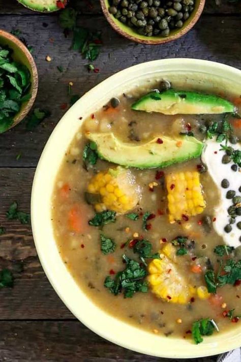 Vegan Mofongo, Ajiaco Soup, Mofongo Recipe, Sancocho Colombiano, Latin Dishes, Vegan Jackfruit, Fat Free Vegan, Food Soup, Vegetarian Thanksgiving