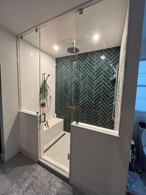 Master Bath Shower Tile, Laundry Combo, Dream Bathroom Master Baths, Hidden Shower, Master Bath Shower, Shower Wall Tile, Double Shower, Shower Niche, Bathroom Shower Tile