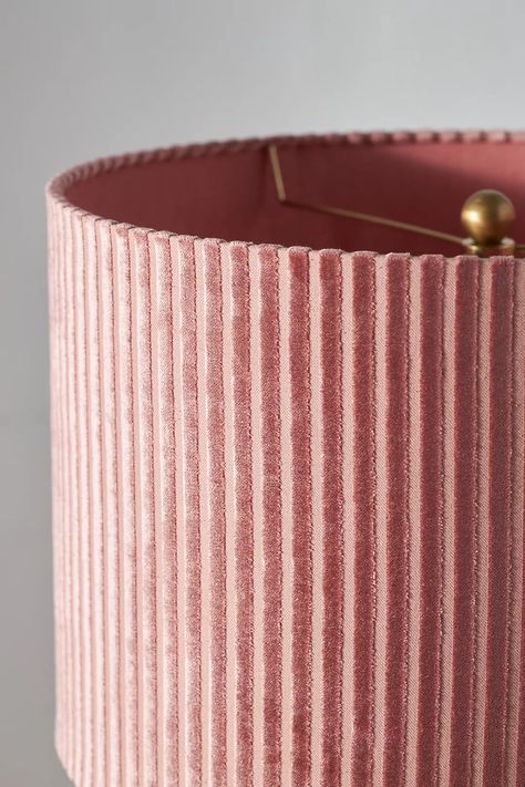 Fiora Lamp Shade | AnthroLiving Art Deco Lamp Shade, Floor Lamps Office, Empire Lamp Shades, Cute Lamp Shades, Fun Lamp Shades, Diy Lamp Shade Makeover, Scalloped Lamp Shade, Hobnail Lamp, Pink Lampshades