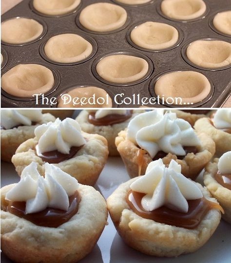 Carmel Cup Tassies, Carmel Cup Cookie Recipe, Carmel Cups Recipe, Caramel Cup Cookies, Caramel Tassies Recipe, Caramel Cookie Cups, Caramel Cups Cookies, Carmel Tassies, Carmel Cups Cookies