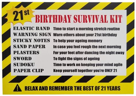 123 21st Birthday Survival Kit, Morning Stretches Routine, Birthday Survival Kit, 18th Birthday Card, 40th Birthday Funny, 18th Birthday Cards, 21st Birthday Cards, 40th Birthday Cards, Birthday Cards For Men