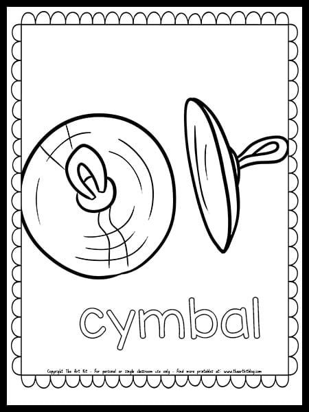 Cymbal Coloring Page FREE PRINTABLE Download Color Activity, Coloring Page Free Printable, How To Make Slime, Educational Activities For Kids, Fun Printables, Download Printables, Sensory Activities, Cymbals, Color Activities