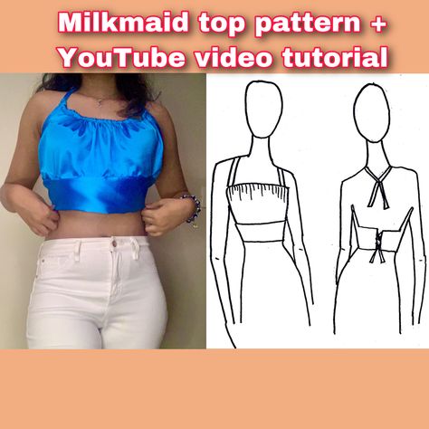 Milkmaid Top Pattern, Milkmaid Top, Top Diy, Diy Youtube, Satin Top, S Video, Etsy Items, Top Pattern, Pattern Making