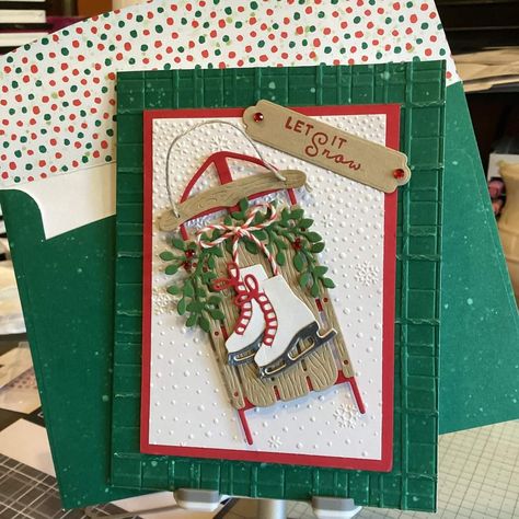 Papercraft Christmas Cards, Simple Christmas Cards, Homemade Christmas Cards, Stampin Up Christmas Cards, Christmas Card Crafts, Christmas Drawing, Christmas Stamps, Christmas Cards To Make, Stamping Up Cards