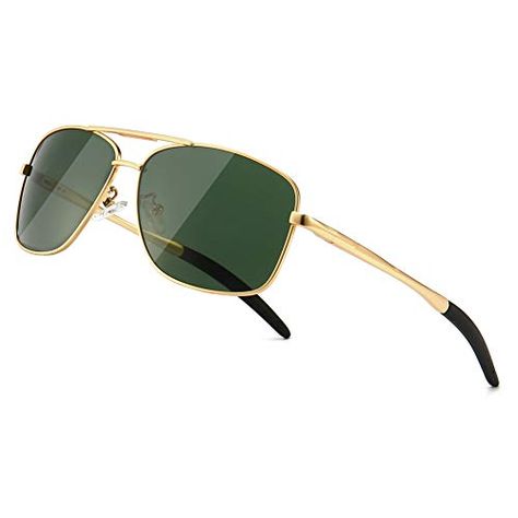 SUNGAIT Polarized Mens Sunglasses Durable Metal Frame for Fishing Driving Golf SUNGAIT Green Lens, Cheap Sunglasses, Aviator Style, Grey Lenses, Polarized Lenses, Aviator Sunglasses, Polarized Sunglasses, Fashion Sunglasses, Gold Frame