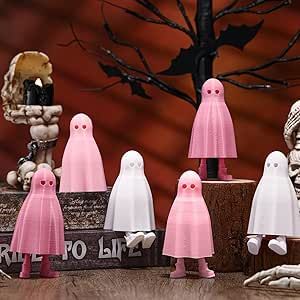 WinnerWhy 6 Pcs Halloween Ghost with Legs Decor Figurines Spooky Cute Halloween Decoration Scary Ghost Statue Retractable Display Decoration Ghost for Gift Collectible Home Tabletop(Pink, White) Gold Halloween, Cute Halloween Decorations, Scary Ghost, Spooky Cute, Scary Halloween Decorations, Decor Figurines, Halloween Decoration, Halloween Ghost, Halloween Ghosts