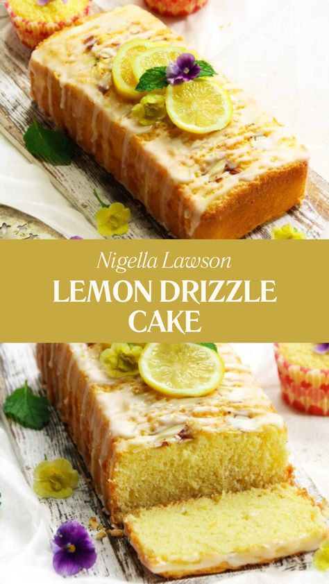 Nigella Lemon Drizzle Cake Easy Lemon Drizzle Cake, Lemon Drizzle Cake Recipe, Carrot Cake Muffin Recipe, Nigella Lawson Recipes, Afternoon Tea Recipes, Lime Cake, Lemon Drizzle Cake, Winter Cooking, Drizzle Cake