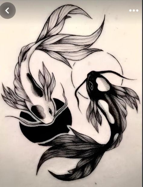 Coy Ying Yang Tattoo, Yin And Yang Tattoo Koi Fish, Japanese Koi Fish Ying Yang Tattoo, Yin Yang Koi Tattoo Design, Gothic Koi Fish Tattoo, Coy Fish Tattoo Design, 2 Lost Souls Tattoo, Koi Hip Tattoos Women, 2 Coy Fish Tattoo