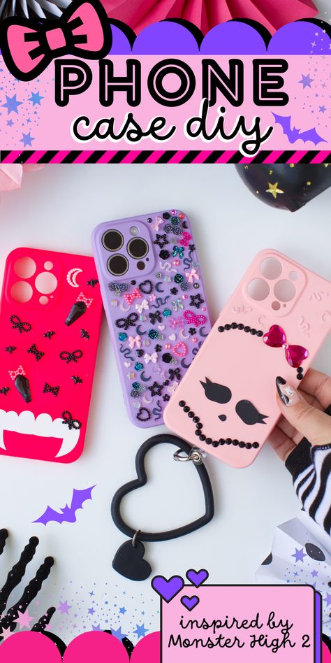 DIY Phone Cases to celebrate Monster High 2 on DVD NOW! ☠️🖤🎤🎶. #AD   Click through to see exactly how to make these fun phone cases based on your favorite Monster High charachters. Cute Diy Phone Cases, Clawdeen Wolf And Draculaura, Fun Phone Cases, Diy Phone Cases, Clawdeen Wolf, Diy Birthday Party, Now And Then Movie, Color Crafts, 2 Movie