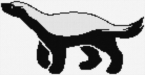 Honey Badger Tattoo, Badger Tattoo, Cross Stitch Calculator, Honey Badger, Embroidered Shoes, Stitch 2, Badger, Online Pattern, Cross Stitch Designs