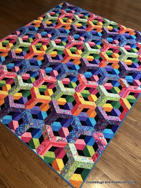 Color Junction Quilt Pattern, Illusion Quilts Pattern, Illusion Quilt Pattern Free, Optical Illusion Quilts Patterns Free, 3d Quilts Optical Illusions Free Pattern, Escher Quilt Patterns Free, Escher Quilt Patterns, 3d Quilt Patterns, Escher Quilt