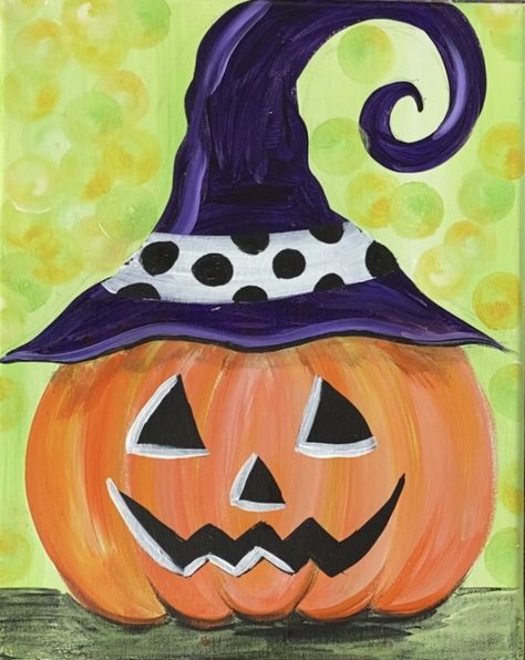 Halloween Canvas Paintings, Halloween Canvas Art, Imprimibles Halloween, Witch Painting, Fall Canvas Painting, Fall Canvas, Canvas Painting Tutorials, Halloween Painting, Acrylic Painting Tutorials