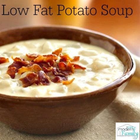 low fat potato soup Low Fat Potato Soup, Healthy Potato Soup, Low Fat Soups, Cheesy Potato Soup, Low Fat Dinner, Healthy Potatoes, Low Cholesterol Recipes, Cheesy Potato, Crockpot Soup Recipes