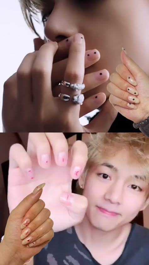 Army Nail Art, Pop Nails, Army Nails, K Pop Nails, Idol Nails, Bts Tattoos, Hello Nails, Korean Nails, Fancy Jewellery Designs