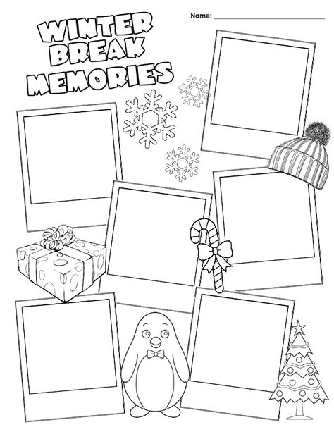 Here is a fun activity to do after returning from Winter Break! Winter Break Camp Themes, Back From Winter Break Activities Kindergarten, Christmas Break Activities, Weather Esl, Winter Break Activities, January Activities, Holiday Homework, Christmas Lesson, Winter Activities For Kids