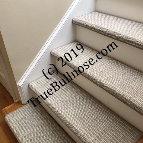 Rustic Charm Soft Taupe 100% Wool True Bullnose™ Padded Carpet Stair Tread JMish (Sold Per Step/Each) | True Bullnose™ and True Flat™ PADDED Carpet Stair Treads Carpeted Stair Treads, Carpet On Stair Treads Only, Carpet Steps Ideas, Stairway Flooring, Carpet Treads For Stairs, Carpet Tiles Ideas, Stairway Wall Decor, Best Carpet For Stairs, Bullnose Carpet Stair Treads