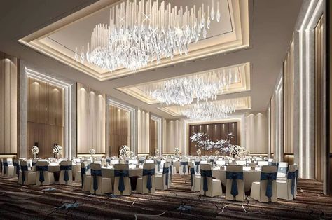 Interior Design New Classic, Ballroom Design, Wedding Banquet Hall, Luxury Lighting Design, Interior Design Layout, Function Hall, Hotel Ballroom, Party Hall, Hall Interior Design