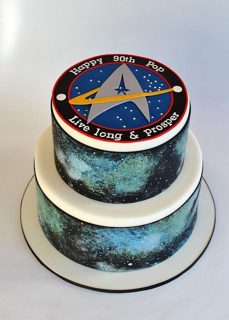 Star Trek Cake, Hope's Sweet Cakes Star Trek Cakes, Star Trek Birthday Cake, Star Trek Happy Birthday, John Cake, Star Wars Cakes, Bb8 Cake, Lego Star Wars Cake, Star Trek Cake, Star Trek Birthday