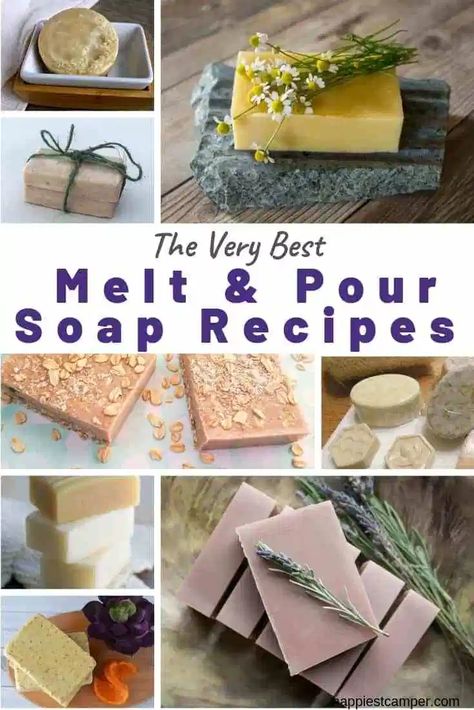 Best melt and pour soap recipes Melt And Pour Soap Recipes, Honey Soap Recipe, Goat Milk Soap Recipe, Milk Soap Recipe, Homemade Goat Milk Soap, Natural Soaps Recipes, Diy Soap Bars, Savon Diy, Easy Soap Recipes