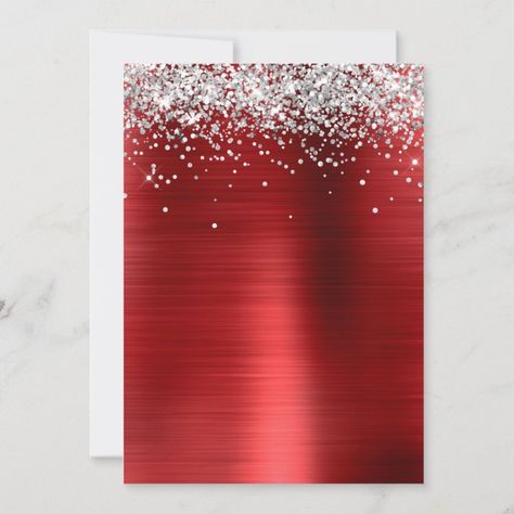 Silver Sparkly Glitter Ruby Red Ombre Foil Save The Date  Zazzle Foil Save The Dates, Turquoise Ombre, Silver Background, Red Ombre, Good Cheer, Zazzle Invitations, Save The Date Cards, Ruby Red, Bright White