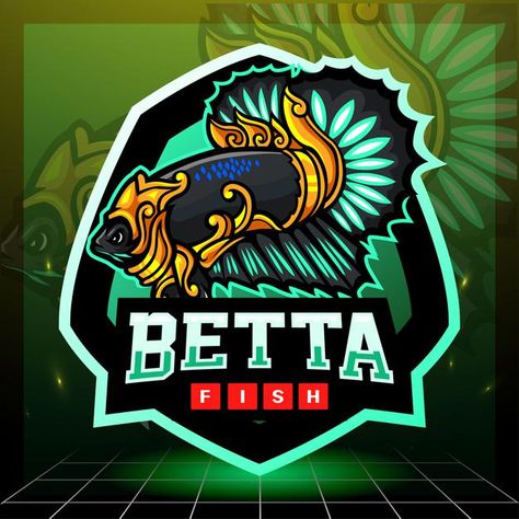 Betta fish mascot. esport logo design | Premium Vector #Freepik #vector #logo #cartoon #fish #animals Betta Fish Logo Design, Zalo Icon, Esport Logo Design, Supermarket Logo, Oscar Fish, Bird Logo Design, Fox Photography, Corporate Logo Design, Logo Cartoon