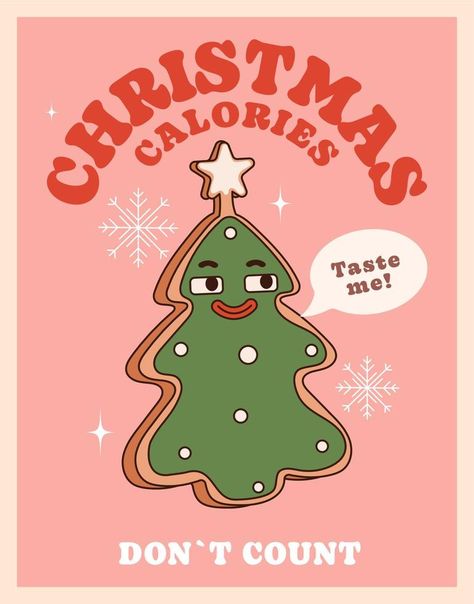 Christmas Posters Design, Christmas Poster Aesthetic, Chrismast Poster, Christmas Cake Illustration, Retro Christmas Art, 70s Christmas Aesthetic, Christmas Poster Design Ideas, New Year Posters, Christmas Design Ideas