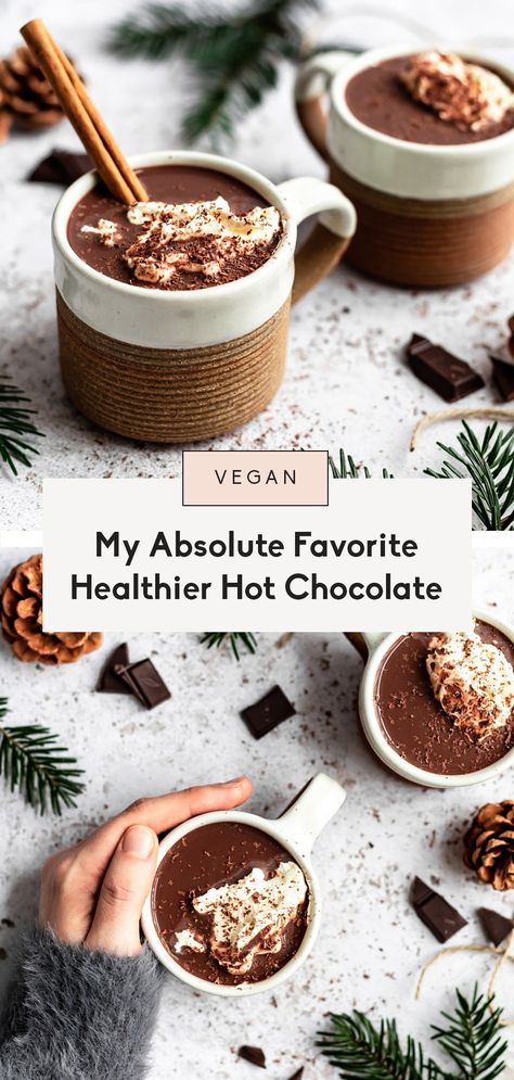 Vegan Hot Chocolate Recipe, Healthy Hot Chocolate Recipe, Dairy Free Whipped Cream, Dairy Free Hot Chocolate, Hot Chocolate Mix Recipe, Healthy Hot Chocolate, Vegan Hot Chocolate, Gluten Free Gingerbread, Hot Cocoa Recipe