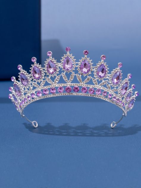 Purple  Collar  Zinc Alloy  Tiaras Embellished   Wedding & Event Purple Diamond Crown, Purple Speedy, Disney Princess Jewelry, Queen Gifts, Crown For Women, Crystal Bridal Tiaras, Bridal Headwear, Princess Jewelry, Purple Collar