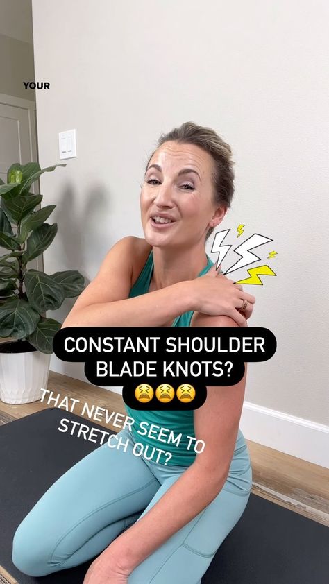 Megan Dahlman | Do you get 💥KNOTS💥 in your shoulder blades? They’re the WORST! I bet you’ve tried stretching and massaging them out, but they don’t quite g… | Instagram How To Stretch Your Shoulders, Shoulder And Back Stretches, Tight Shoulder Stretches, Posture Muscles, Shoulder Blade Muscles, Shoulder Pain Exercises, Neck And Shoulder Exercises, Stretch Neck, Shoulder Pain Relief