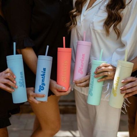 Tumbler Cups With Names, Matte Tumbler, Bridesmaid Tumbler, Custom Starbucks Cup, Drinking Cups, Warm Drinks, Cup Designs, Custom Cup, Custom Cups