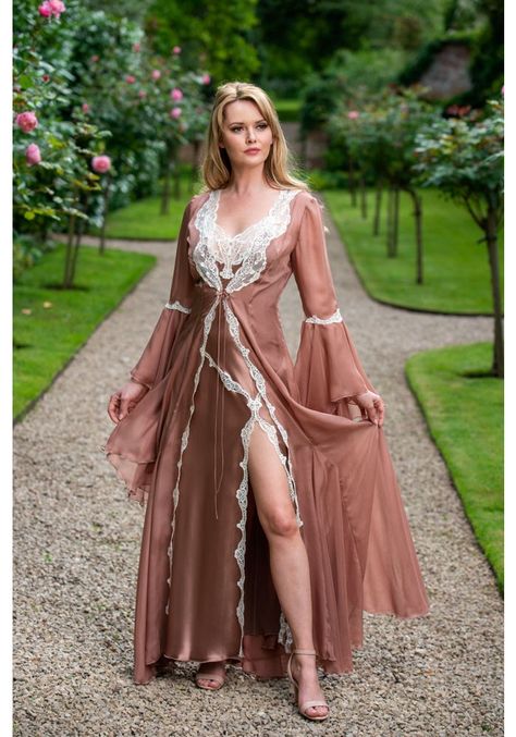 Night Gown Aesthetic, Satin Nightie, Kurta Style, Peignoir Sets, Satin Lingerie, Sleepwear Women, Chiffon Dress, Night Dress, Nightwear