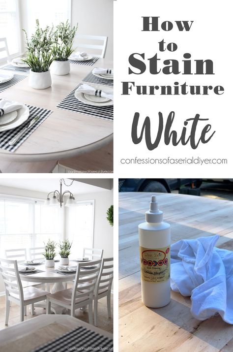 White Stain Furniture, White Stained Wood Furniture, White Gel Stain, Gel Stain Furniture, Washed Furniture, Stain Furniture, Antique White Furniture, Espresso Furniture, Refurbishing Furniture