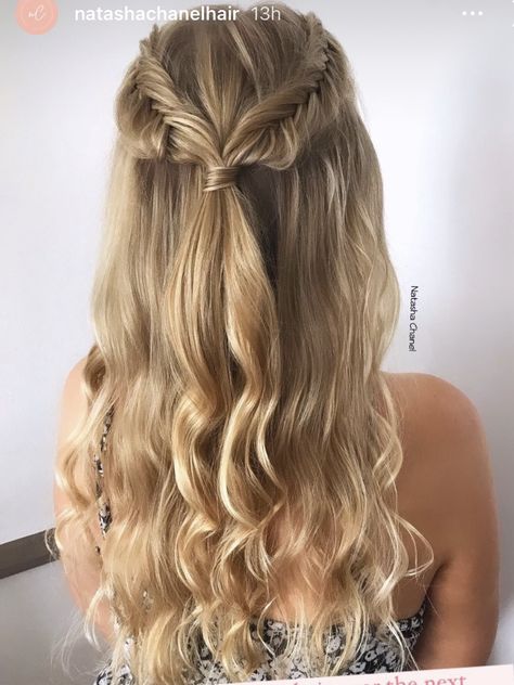 Fish Tail Half Up, Half Up Half Down Hair Fishtail, Fishtail Braid Half Up Half Down, Mermaid Hairstyle, Curly Half Up Half Down, Fishtail Updo, Real Mermaid, Braid Half Up Half Down, Half Braid