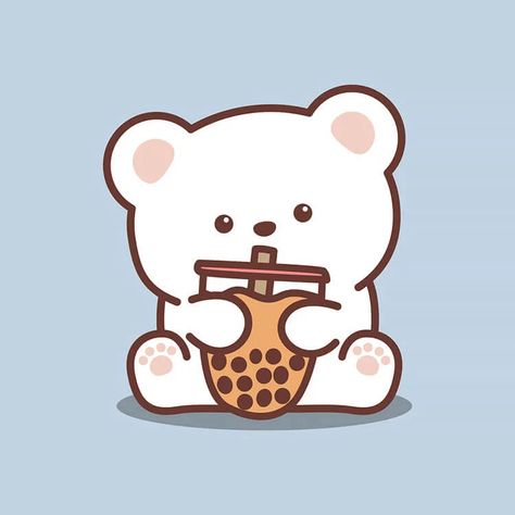 BEAR BOBA! <3 Best Biscuits And Gravy, A Level Art Sketchbook, Iphone Wallpaper Hipster, Stitch And Angel, Love Stitch, Boba Tea, A Level Art, White Bear, Bear Wallpaper