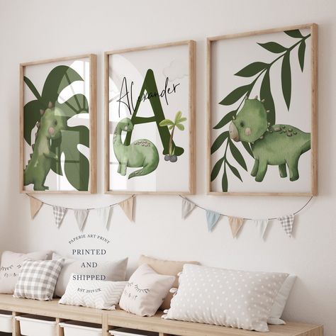 Dinosaur Prints | Dinosaur Nursery Prints | Nursery Decor | Bedroom Decor | Dinosaur Decor | Dinosaur Wall Art | Custom Name Boy Print Dinosaur Nursery Theme, Nursery Dinosaur, Dinosaur Nursery Art, Dinosaur Prints, Dinosaur Wall Art, Dinosaur Nursery, Baby Dino, Dinosaur Wall, Dinosaur Decor