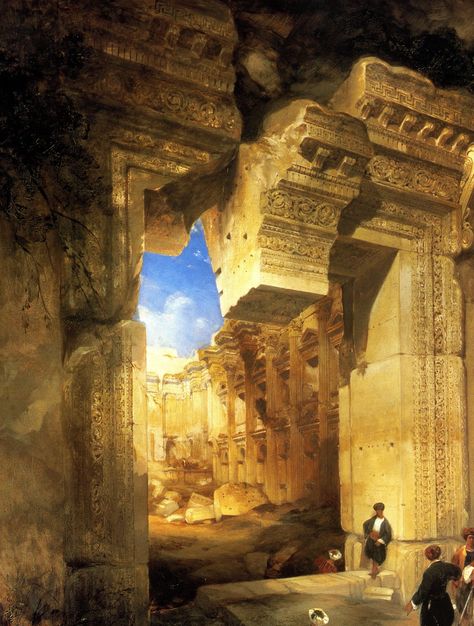 Ruins of the Great Temple at Karnak, in Upper Egypt - David Roberts (1845) David Roberts, Canvas Art Projects, Golden Temple, Royal Academy Of Arts, Have Inspiration, Ancient Architecture, Egyptian Art, Classical Art, Mini Canvas Art