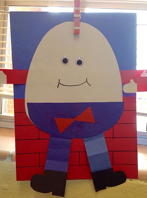 Nursery Rhymes - Humpty Dumpty Craft                                                                                                                                                     More Humpty Dumpty Craft, Fairy Tales Preschool Activities, Nursery Rhymes Preschool Crafts, Nursery Ryhmes, Nursery Rhyme Art, Rhyming Preschool, Nursery Rhyme Crafts, Fairy Tales Preschool, Nursery Rhymes Preschool