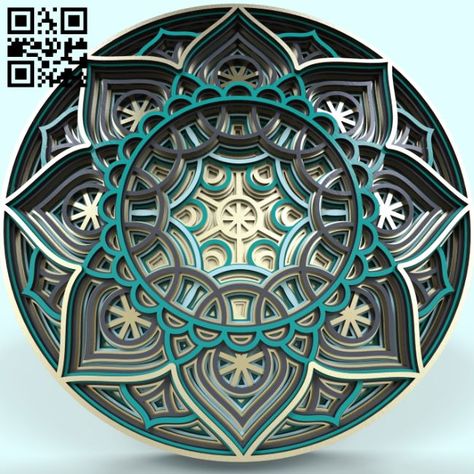 Multilayer mandala E0018882 file cdr and dxf free vector download for laser cut – Download Vector Laser Cut Panels, Laser Art, Art Svg, Vector Free Download, 3d Laser, Laser Cut Files, Flower Mandala, Mandala Pattern, File Free