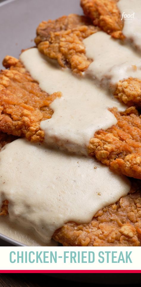 Recipe of the Day: The Best Chicken-Fried Steak 😋 Whether you serve it for breakfast, lunch or dinner, this chicken fried steak recipe never disappoints. The tender beef, crispy coating and creamy gravy are all a breeze to make. Pair it with collard greens, potato salad or mac and cheese for a Southern-style feast that the whole family will love. Fry Batter Recipe, Beef Cutlets, Chicken Fried Steak Recipe, Southern Family, Steak Potatoes, Chicken Fry, Tender Steak, Batter Recipe, Fried Steak