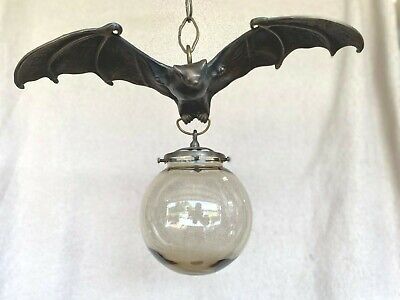 FABULOUS! #100 BAT CHANDELIER Solid Bronze Gothic Artist-Made in USA w/Globe! | eBay Bat Chandelier, Chandelier Ideas, Arts And Crafts Style, Dark Home Decor, Goth Home, Goth Home Decor, Dark Home, Gothic Decor, Gothic Home Decor