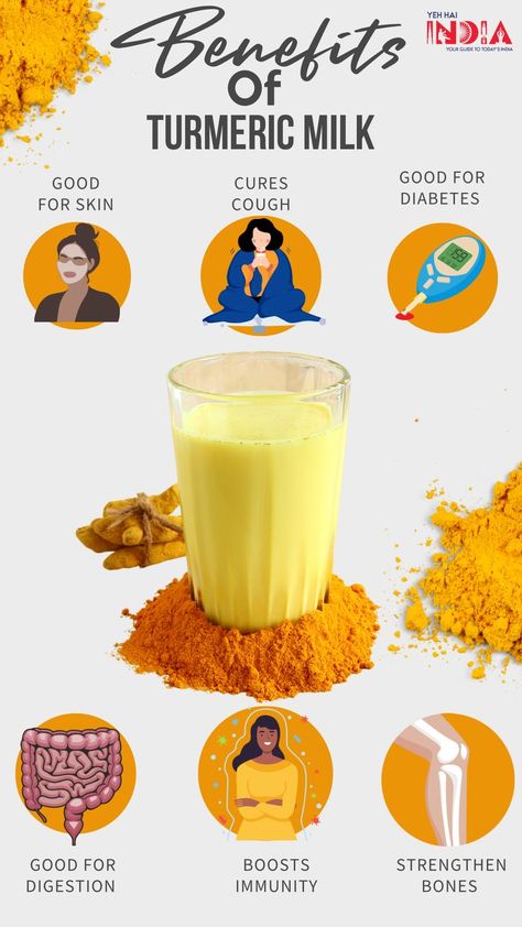 Turmeric originally imparts golden yellow color to a dish and is hailed for its ability to heal the wounds and lend a healthy glow to the skin. This famous golden milk that every mother wants us to gulp, carries scores of benefits for our health due to the presence of curcumin, an active constituent in turmeric that gives it a yellowish hue. Golden Milk Recipe Turmeric, Golden Milk Benefits, Turmeric Milk Benefits, Turmeric Milk Recipe, Turmeric Latte Recipe, Tea Mixes, Asexual Reproduction, Smoothie Juice Recipes, Golden Milk Recipe