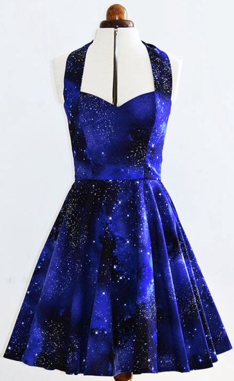 Nebula Dress, Galaxy Outfit, Space Dress, Galaxy Dress, Galaxy Fashion, 50s Style, Space Print, Zooey Deschanel, 50s Dresses