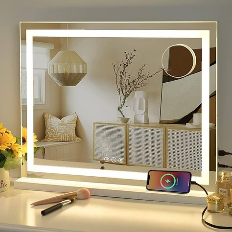 Mirror Hollywood, Hollywood Vanity Mirror, Vanity Mirror With Lights, Hollywood Lights, Color Lighting, Led Bathroom Lights, Hollywood Mirror, Desk Mirror, Makeup Vanity Mirror