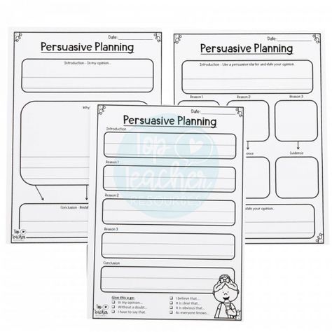 Persuasive Writing Planning Sheets | Set of three different persuasive writing planning sheets. Writing Planning Sheet, Persuasive Writing Activities, Writing Titles, Persuasive Words, Persuasive Letter, Online Teaching Resources, Essay Plan, Third Grade Writing, Writing Lesson Plans