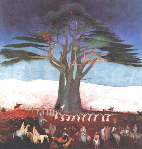 Tivadar Csontvary Kosztaka: Pilgrimage to the cedars of Lebanon Lebanon Tree, Cedars Of Lebanon, Cedar Tree, Expressionist Artists, Have Inspiration, Post Impressionism, School Of Art, National Gallery, Pilgrimage